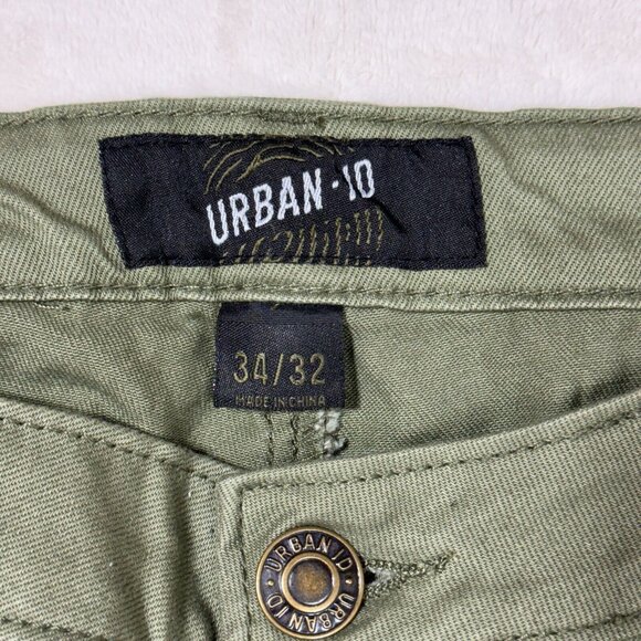 Urban ID Men's 34 Green Distressed Destructed Skinny Jeans - Casual Denim Bottom - Picture 3 of 13